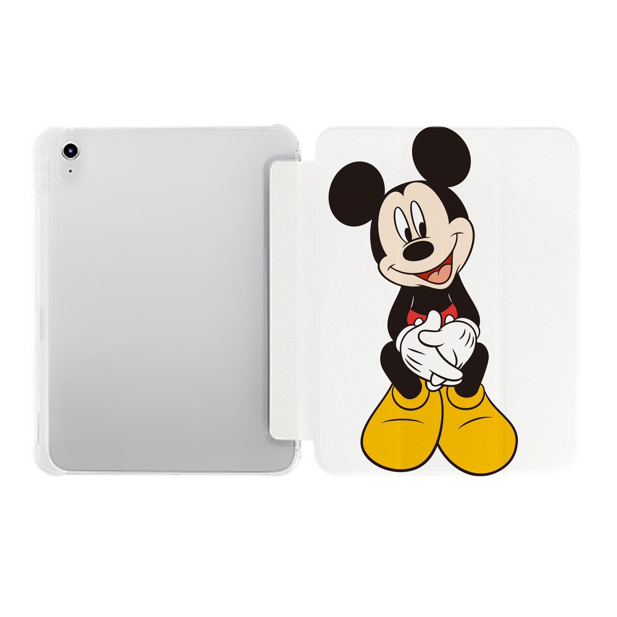 （画像用） ミッキーマウス Mickey Mouse IPad ケース ペン収納付き 三つ折りスタンド PUレザー×シリコン 対応機種9.5/10.5/10.9インチ